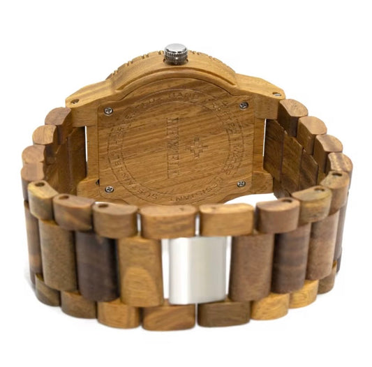 Montre de luxe  pour homme en bois naturel avec design