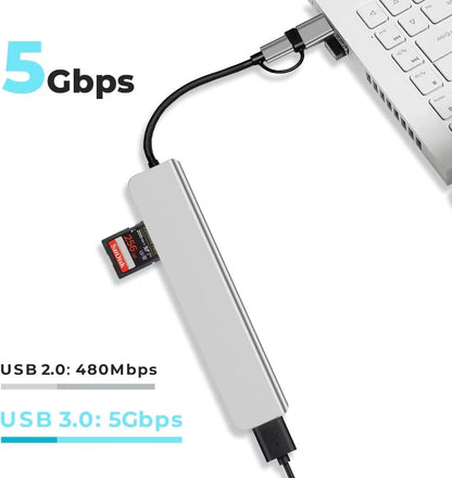 Station d'Accueil USB-C 7- en-1 en Alliage  avec concentrateur Multi-ports